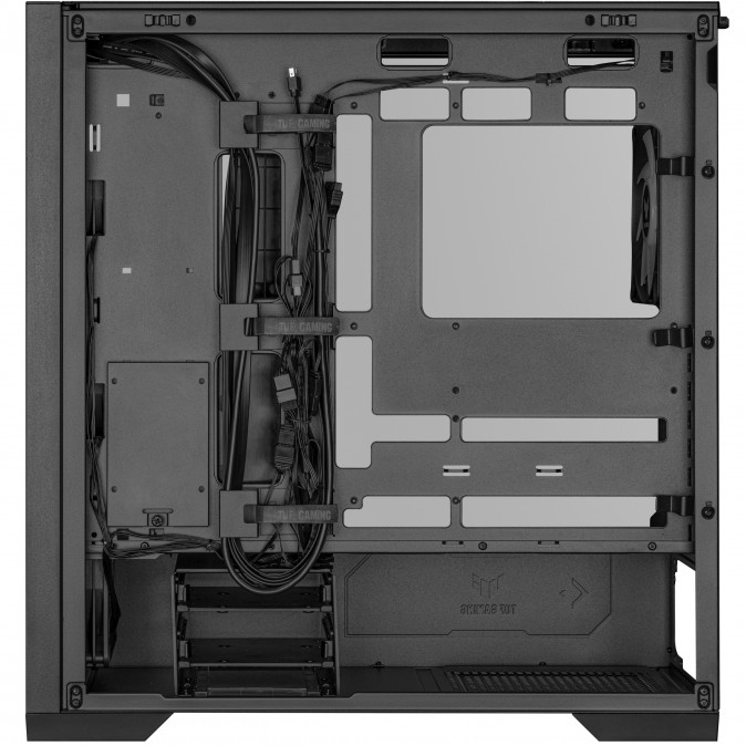 Asus TUF Gaming GT302 TG ARGB BLACK táp nélküli ablakos Mid Tower számítógépház fekete PC