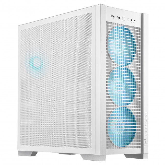 Asus TUF Gaming GT302 TG ARGB WHITE táp nélküli ablakos Mid Tower számítógépház fehér PC