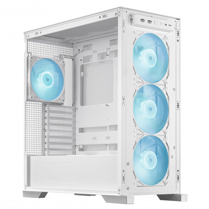 Asus TUF Gaming GT302 TG ARGB WHITE táp nélküli ablakos Mid Tower számítógépház fehér PC