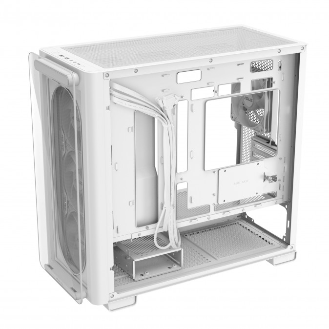 Asus A23 Plus táp nélküli ablakos MT Mini Tower számítógépház fehér PC
