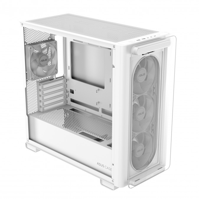 Asus A23 Plus táp nélküli ablakos MT Mini Tower számítógépház fehér PC