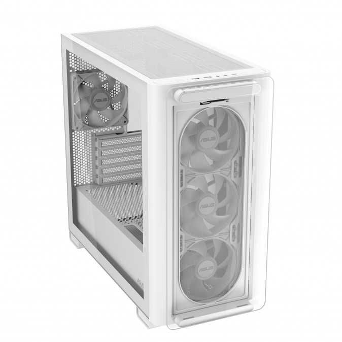 Asus A23 Plus táp nélküli ablakos MT Mini Tower számítógépház fehér PC