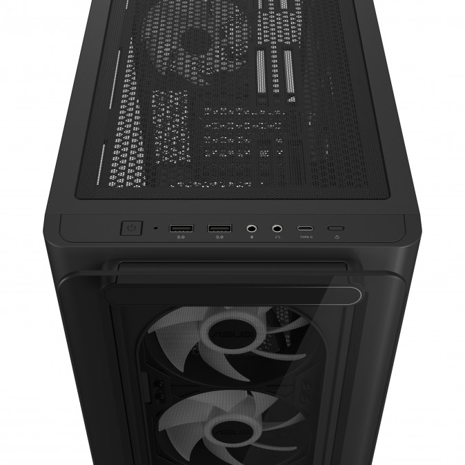 Asus A23 Plus táp nélküli ablakos MT Mini Tower számítógépház fekete PC