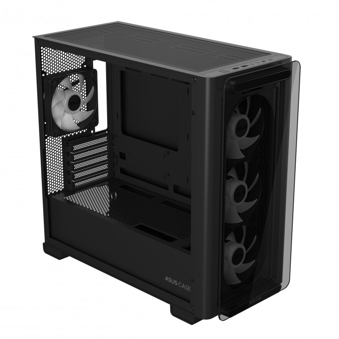 Asus A23 Plus táp nélküli ablakos MT Mini Tower számítógépház fekete PC