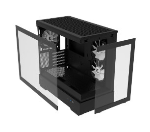 Zalman P30 BLACK táp nélküli ablakos MT Mini Tower számítógépház fekete PC