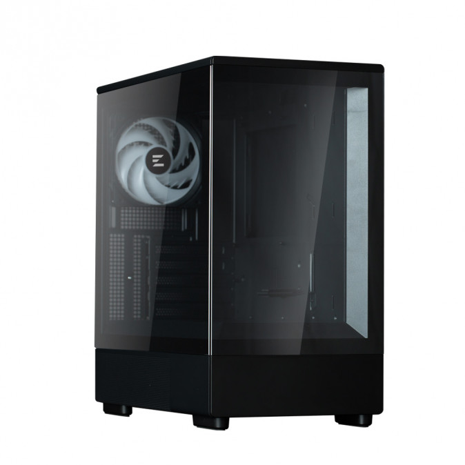 Zalman P10 BLACK táp nélküli ablakos MT Mini Tower számítógépház fekete PC