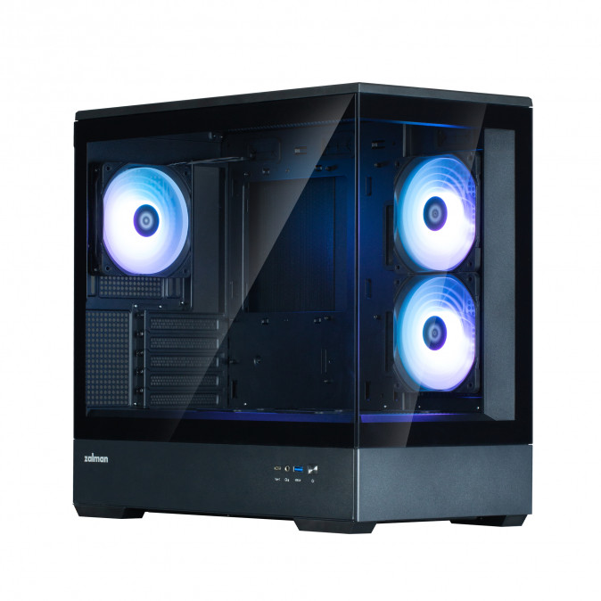 Zalman P30 BLACK V2 táp nélküli ablakos MT Mini Tower számítógépház fekete PC
