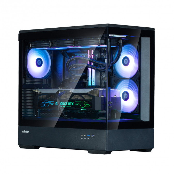 Zalman P30 BLACK V2 táp nélküli ablakos MT Mini Tower számítógépház fekete PC