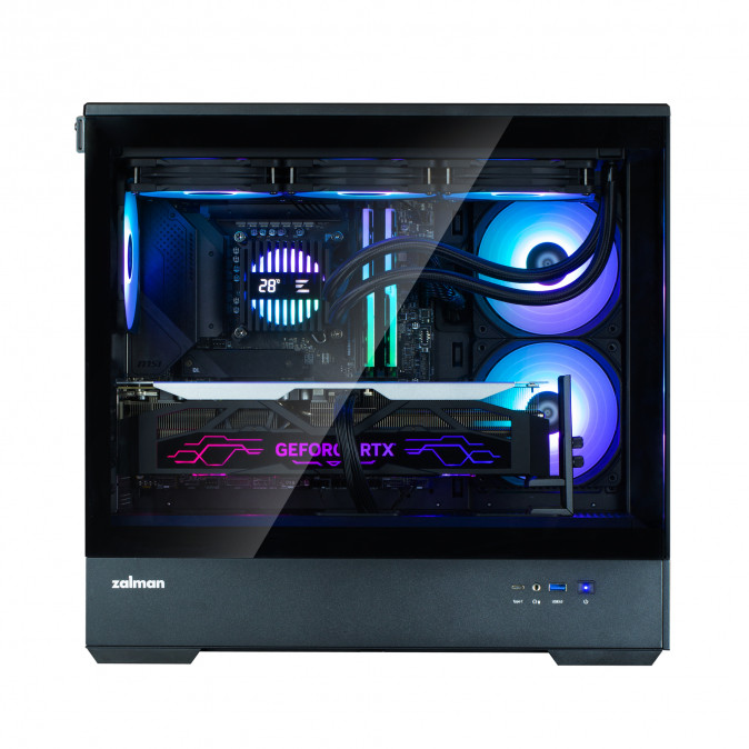 Zalman P30 BLACK V2 táp nélküli ablakos MT Mini Tower számítógépház fekete PC