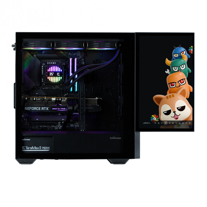 Zalman Z10 DS BLACK táp nélküli ablakos Mid Tower számítógépház fekete PC