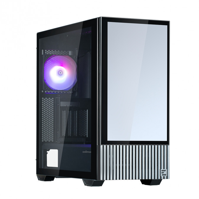 Zalman Z10 DS BLACK táp nélküli ablakos Mid Tower számítógépház fekete PC