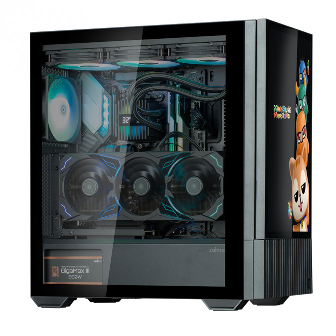 Zalman Z10 DS BLACK táp nélküli ablakos Mid Tower számítógépház fekete PC