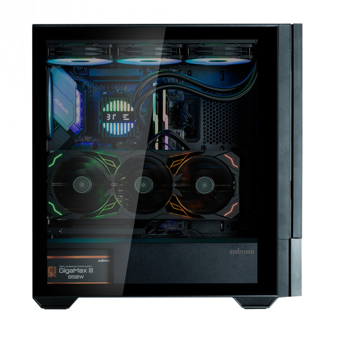 Zalman Z10 DS BLACK táp nélküli ablakos Mid Tower számítógépház fekete PC