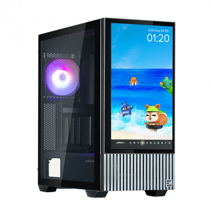 Zalman Z10 DS BLACK táp nélküli ablakos Mid Tower számítógépház fekete PC