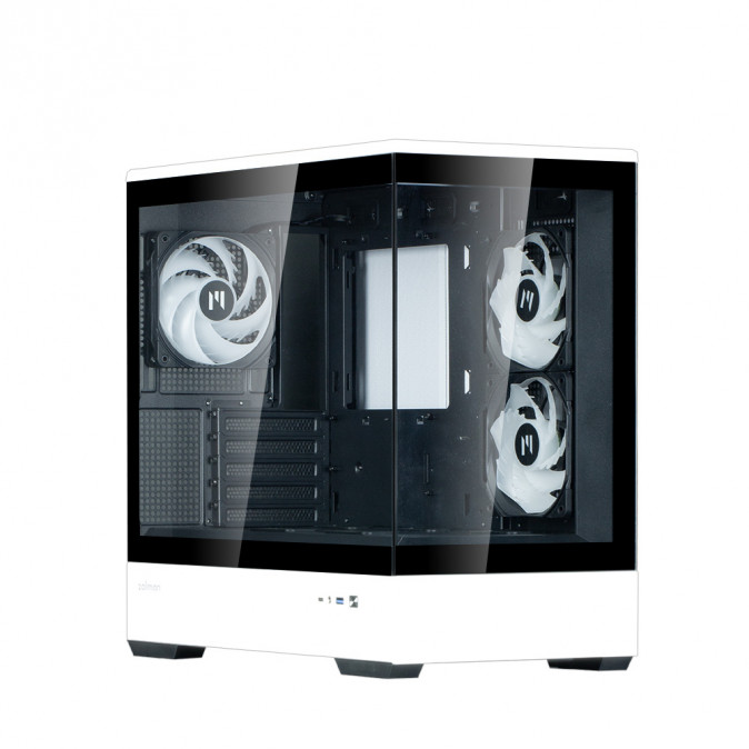 Zalman P30 BW táp nélküli ablakos MT Mini Tower számítógépház fekete-fehér PC