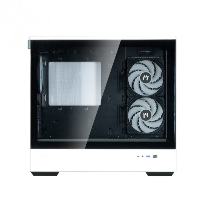 Zalman P30 BW táp nélküli ablakos MT Mini Tower számítógépház fekete-fehér PC
