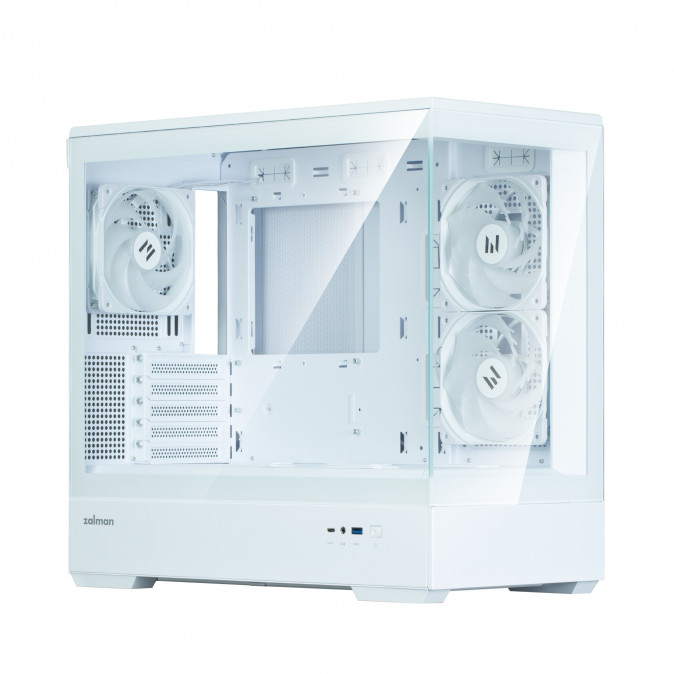 Zalman P30 WHITE V2 táp nélküli ablakos MT Mini Tower számítógépház fehér PC