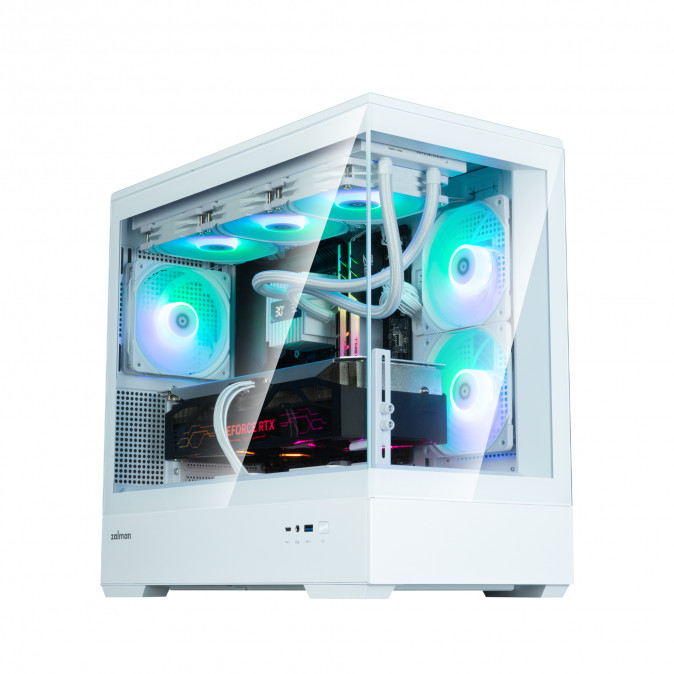 Zalman P30 WHITE V2 táp nélküli ablakos MT Mini Tower számítógépház fehér PC
