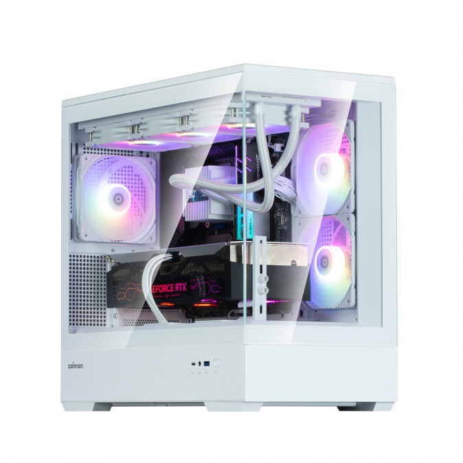 Zalman P30 WHITE V2 táp nélküli ablakos MT Mini Tower számítógépház fehér PC