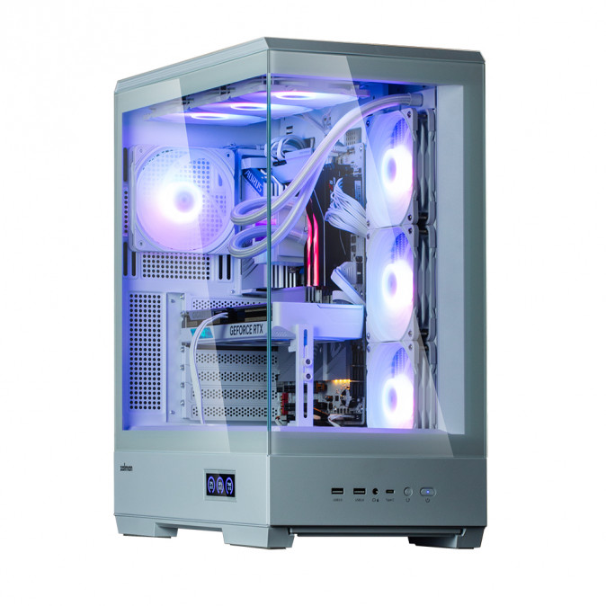 Zalman P50 DS táp nélküli ablakos Mid Tower számítógépház fehér PC