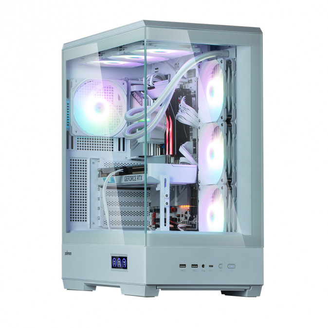 Zalman P50 DS táp nélküli ablakos Mid Tower számítógépház fehér PC