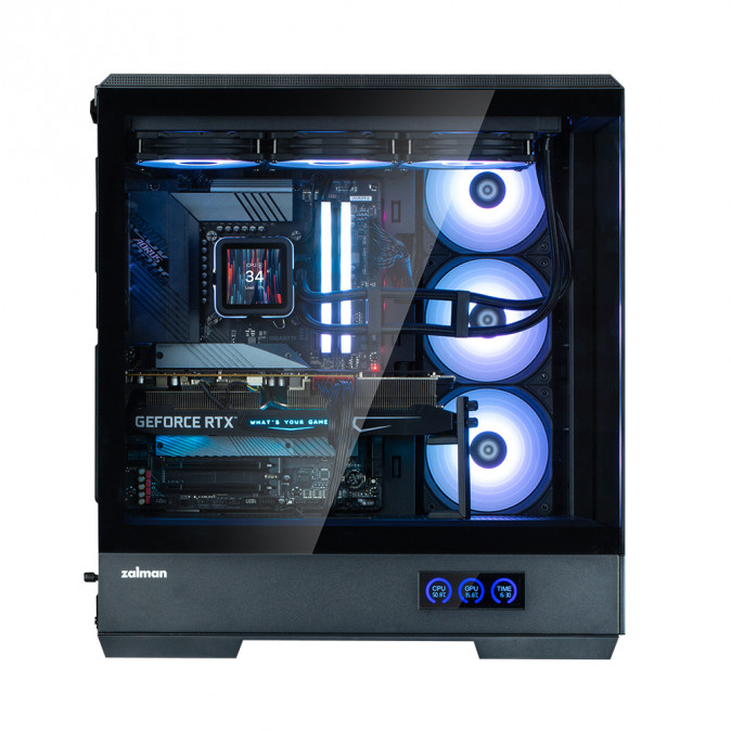 Zalman P50 DS táp nélküli ablakos Mid Tower számítógépház fekete PC