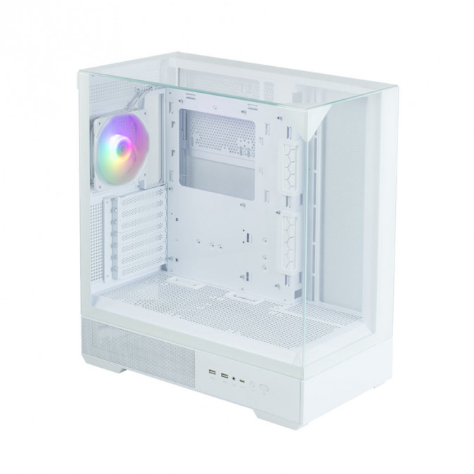 Zalman P40 Prism táp nélküli ablakos Mid Tower számítógépház fehér PC