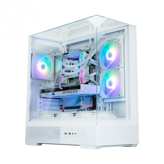 Zalman P40 Prism táp nélküli ablakos Mid Tower számítógépház fehér PC