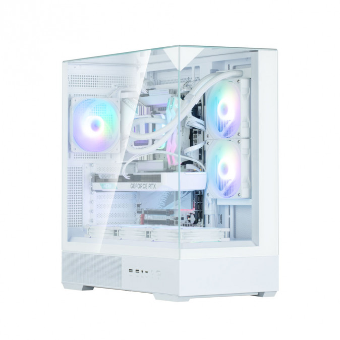 Zalman P40 Prism táp nélküli ablakos Mid Tower számítógépház fehér PC
