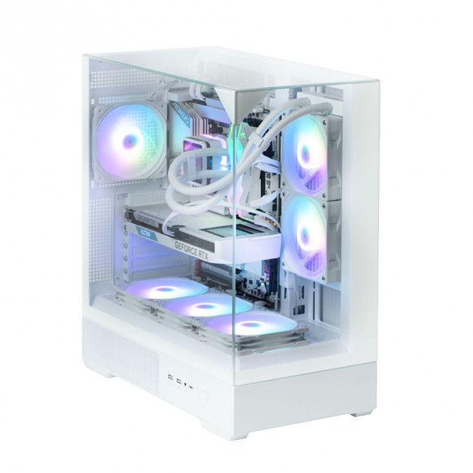Zalman P40 Prism táp nélküli ablakos Mid Tower számítógépház fehér PC