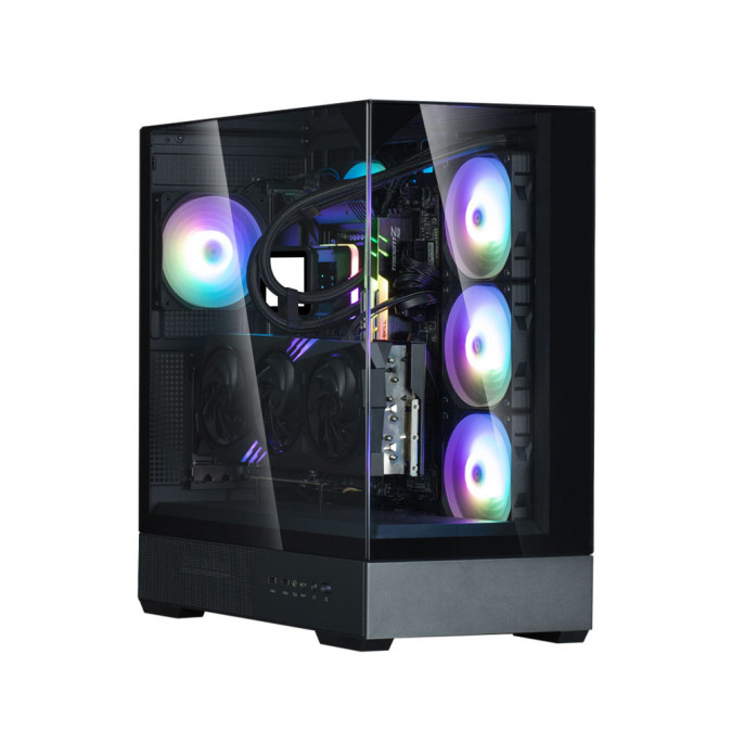 Zalman P40 Prism táp nélküli ablakos Mid Tower számítógépház fekete PC