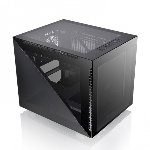 Thermaltake Divider 200 TG táp nélküli ablakos MT Mini Tower számítógépház fekete PC