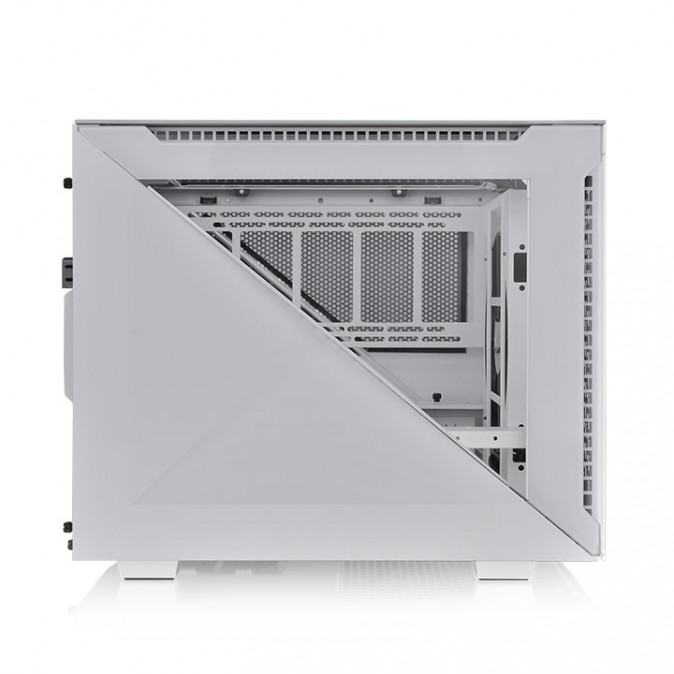 Thermaltake Divider 200 TG Air Snow táp nélküli ablakos MT Mini Tower számítógépház fehér PC