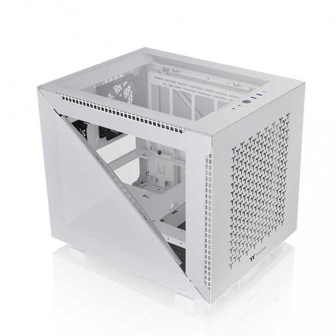 Thermaltake Divider 200 TG Air Snow táp nélküli ablakos MT Mini Tower számítógépház fehér PC