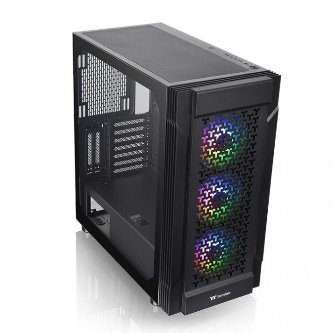 Thermaltake Versa T27 TG ARGB táp nélküli ablakos Full Tower számítógépház fekete PC