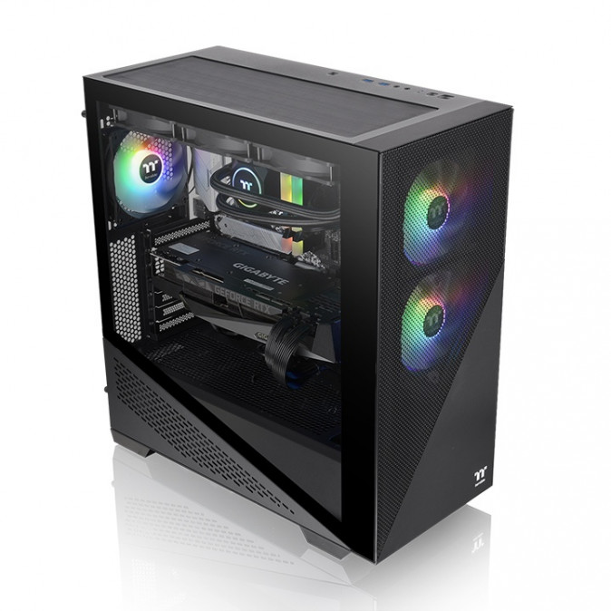 Thermaltake Divider 370 TG ARGB táp nélküli ablakos Mid Tower számítógépház fekete PC