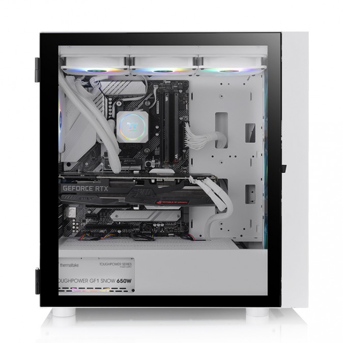Thermaltake H570 TG ARGB Snow táp nélküli ablakos Mid Tower számítógépház fehér PC