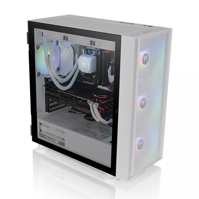 Thermaltake H570 TG ARGB Snow táp nélküli ablakos Mid Tower számítógépház fehér PC