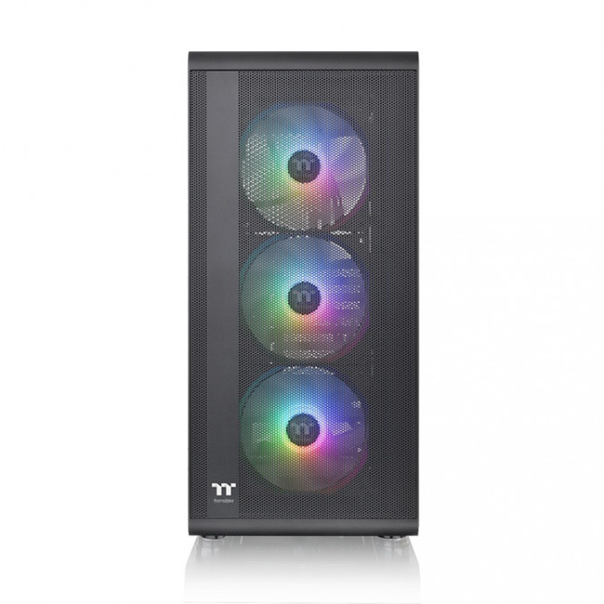 Thermaltake S200 TG ARGB táp nélküli ablakos Mid Tower számítógépház fekete PC