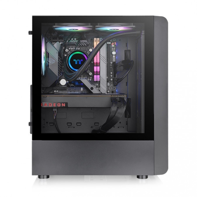Thermaltake S200 TG ARGB táp nélküli ablakos Mid Tower számítógépház fekete PC
