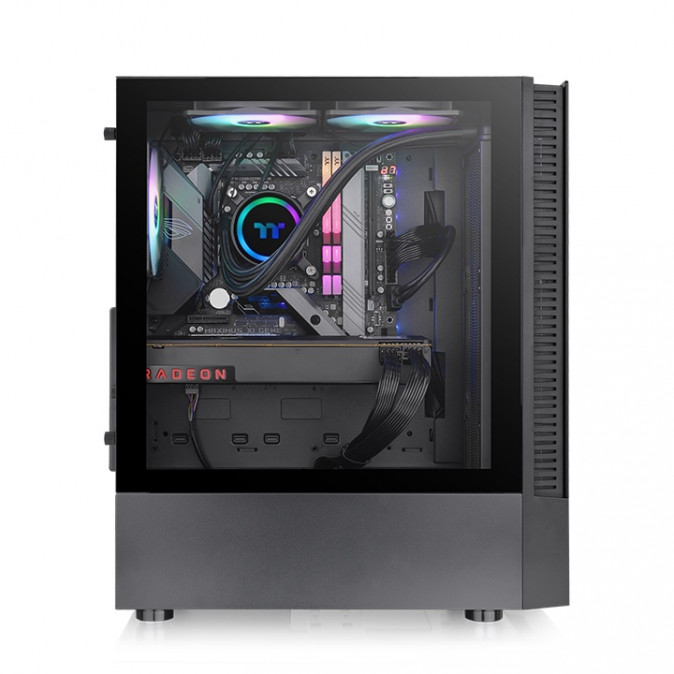 Thermaltake View 200 TG ARGB táp nélküli ablakos Mid Tower számítógépház fekete PC