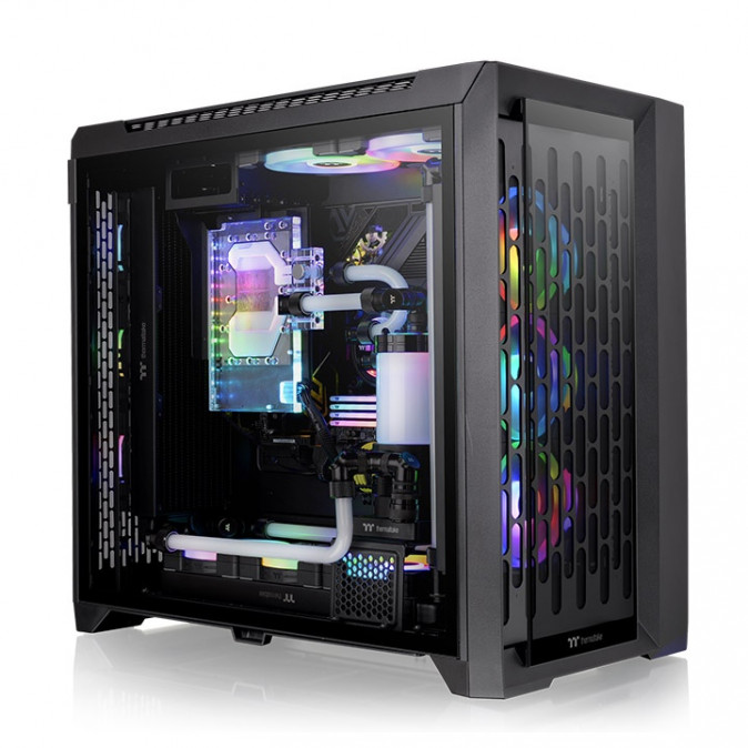 Thermaltake CTE C750 TG ARGB táp nélküli ablakos Full Tower számítógépház fekete PC