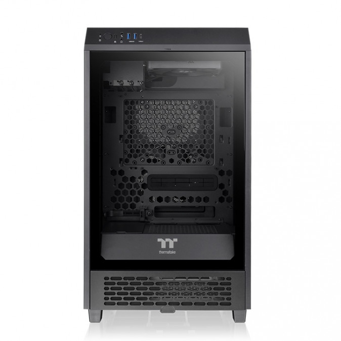 Thermaltake The Tower 200 táp nélküli ablakos MT Mini Tower számítógépház fekete PC
