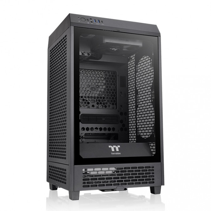 Thermaltake The Tower 200 táp nélküli ablakos MT Mini Tower számítógépház fekete PC