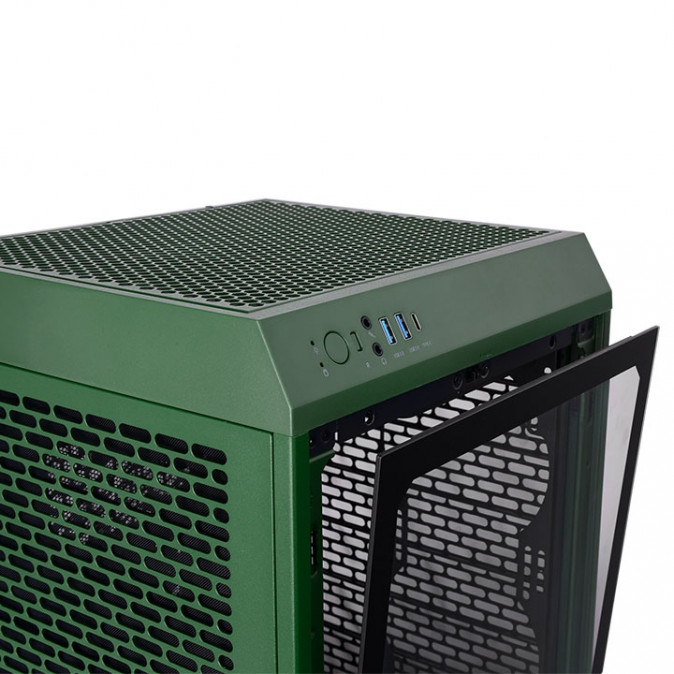 Thermaltake The Tower 200 Racing Green táp nélküli ablakos MT Mini Tower számítógépház PC