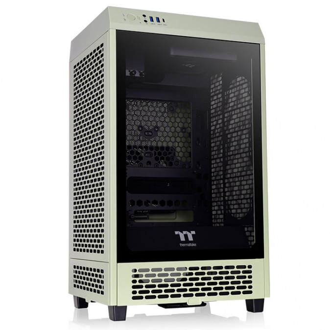 Thermaltake The Tower 200 Matcha Green táp nélküli ablakos MT Mini Tower számítógépház PC