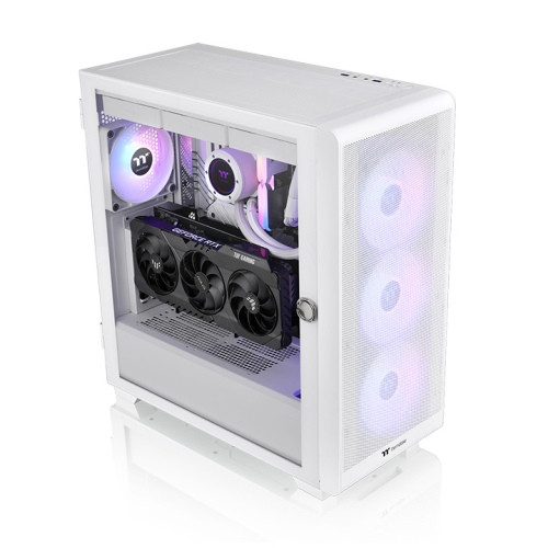 Thermaltake S250 TG ARGB Snow táp nélküli ablakos Mid Tower számítógépház fehér PC