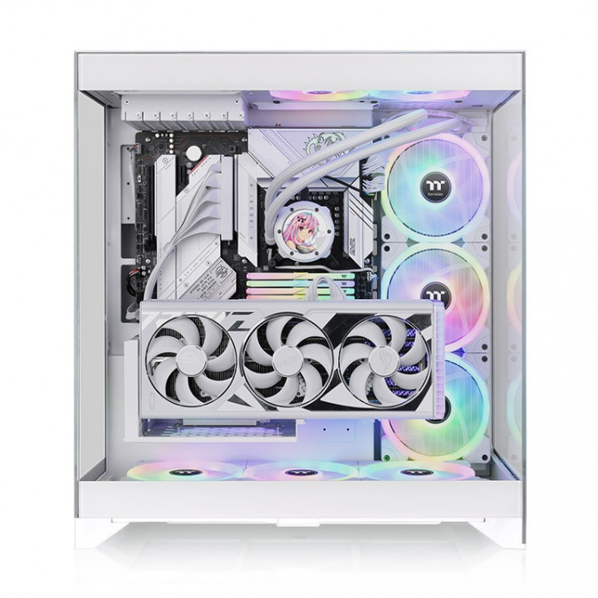 Thermaltake CTE E550 TG Snow White táp nélküli Mid Tower számítógépház fehér PC