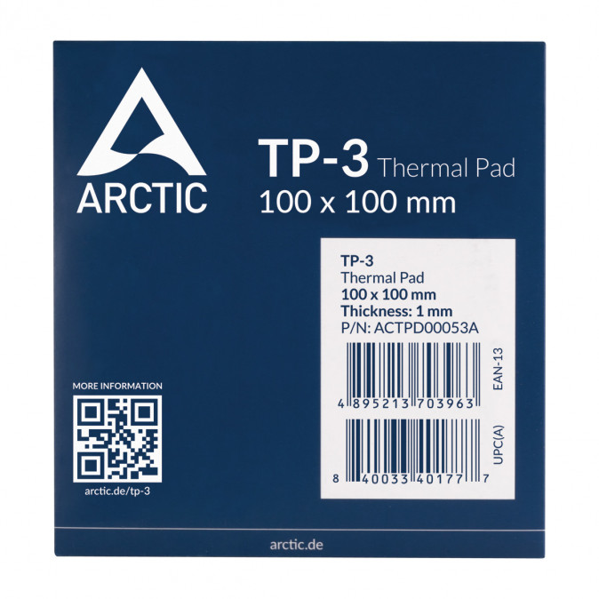 Arctic TP-3 100x100x1mm Hővezető lap (1lap/csomag) PC