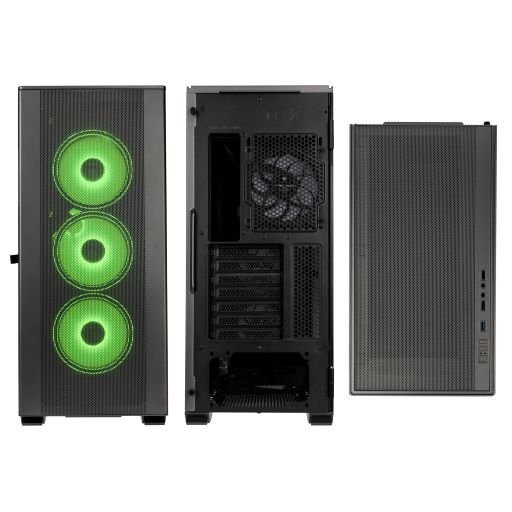 Számítógépház Kolink Stronghold Prism RGB ATX Edzett üveg Fekete PC
